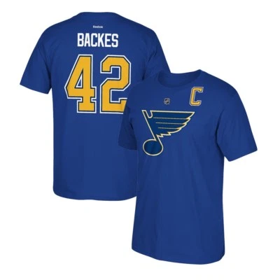 Camiseta deportiva para hombre David Backes Reebok St. Louis Blues Premier N&N azul Foto 1 de 3