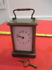 Antique French Brass & Beveled Glass Case Carriage Clock Working