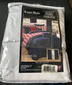 Falda de Cama Karin Maki Azul Americano Denim California King Kimlor Mills Nueva en Paquete - Imagen 1 de 4