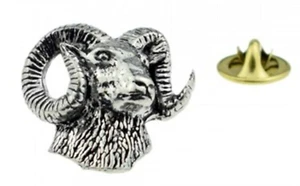 Mouflon- English Pewter Lapel Pin Badge - Made in United Kingdom - Picture 1 of 1