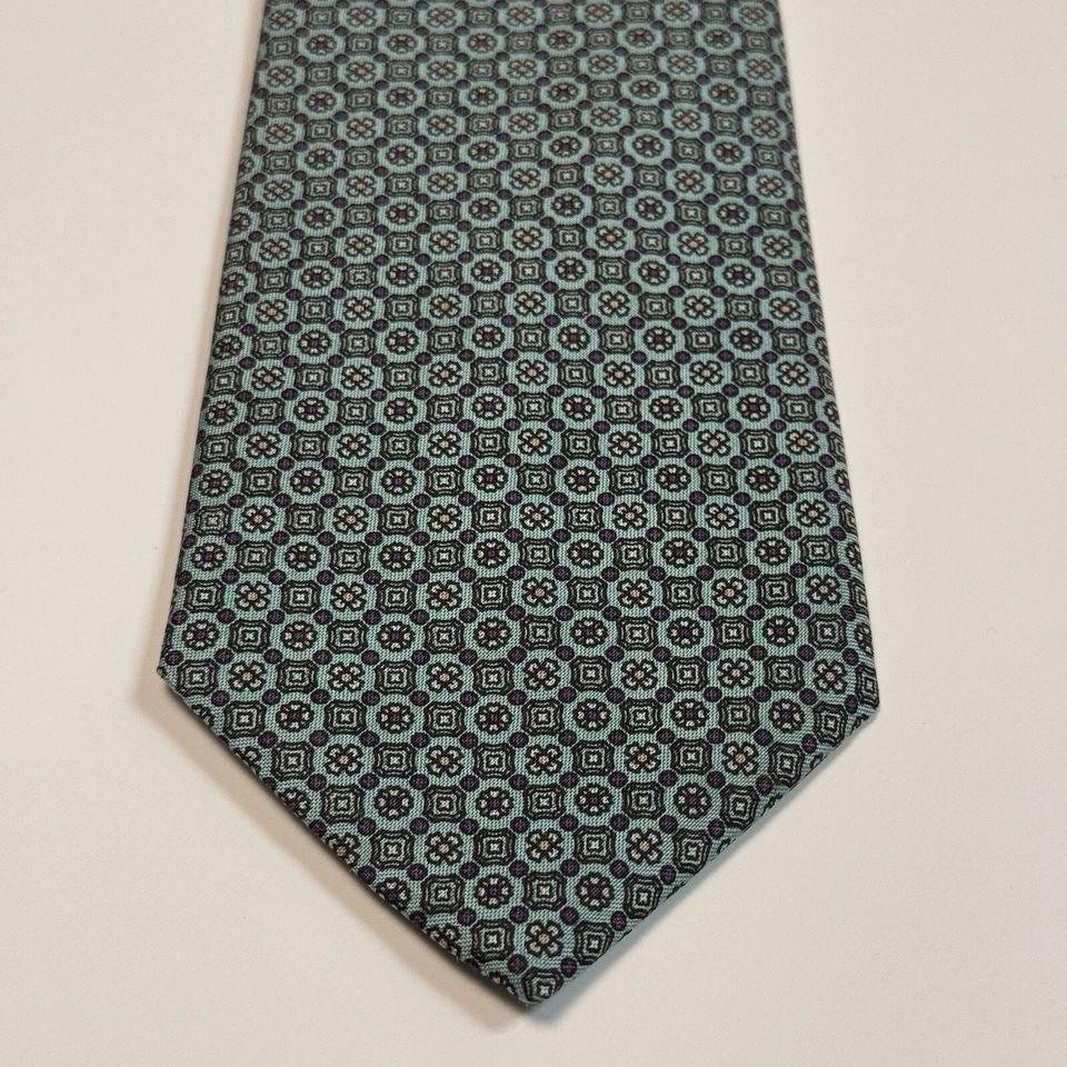 Men’s Dress Tie 100% Silk Andhurst 54.75” Green Blue Turquoise For Office Wear - Image 1 of 4