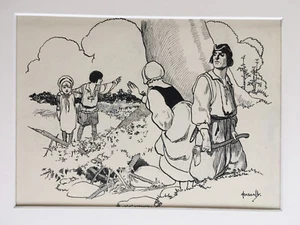 Original Pen & Ink John Hassall 1868-1948 Published Brothers Grimm Fairy Tale - Picture 1 of 6