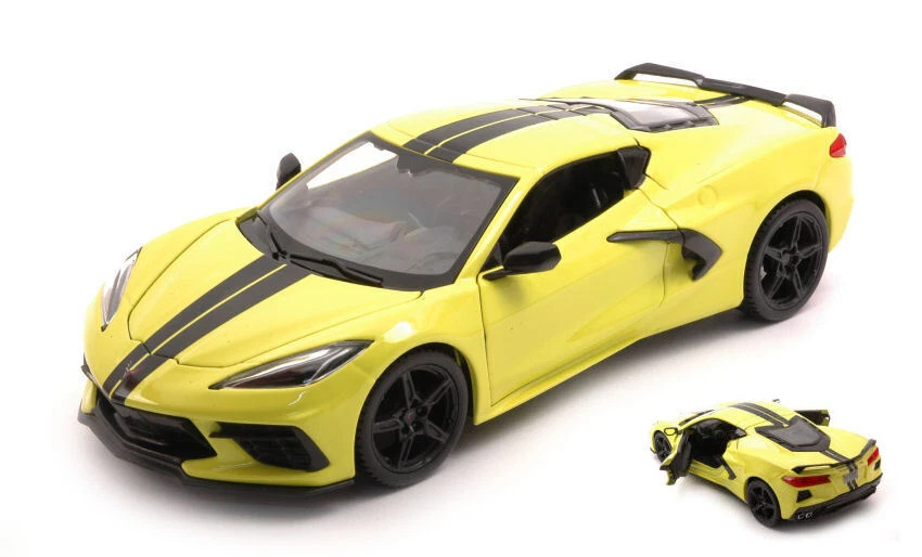Modellino auto scala 1:24 Maisto CHEVROLET CORVETTE C8 2020 diecast modellismo - Immagine 1 di 1