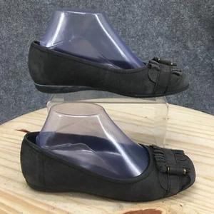 Trotters Shoes Womens 7 Wide Ballet Flats Black Slip On Casual Round Toe Comfort - Picture 1 of 16
