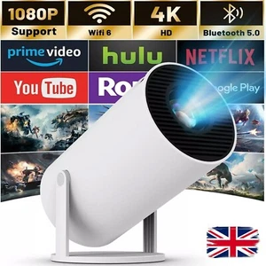 Mini 4K Projector for Bedroom | Portable Home Cinema, Bluetooth WiFi,Phone Video - Picture 1 of 7
