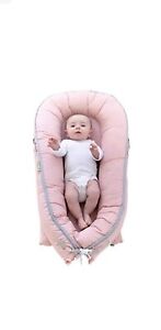 Pink Premium Organic Baby Nest by LaLaMe | Water-Resistant Baby Lounger Pillow 