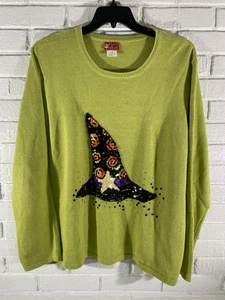 VINTAGE PEEK O BOO DAMEN HALLOWEEN PULLOVER XXL HEXENHUT BLENDEN SANFT GEBRAUCHT - Bild 1 von 12