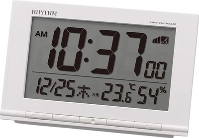 RHYTHM FitWave D193 Alarm Clock, Radio-Controlled, 8RZ193SR03 - Image 1 of 4