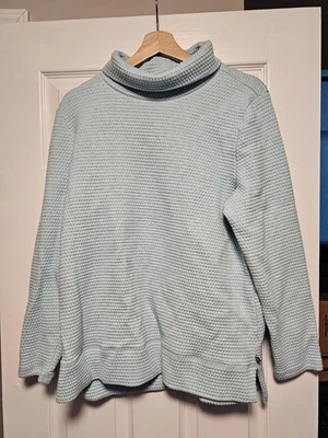 T By Talbots Active 衬衫上衣女式长袖套衫棉蓝色 XL P 码 — 第 1/3 张图片