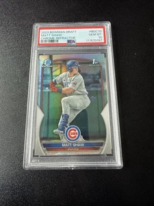 2023 BOWMAN DRAFT MATT SHAW CHROME-REFRACTOR #BDC33 PSA GEM MT 10 1ST BOWMAN - Picture 1 of 2