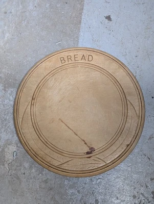 Vintage Antique Kitchen Carved Wooden Bread Board  - Image 1 of 4