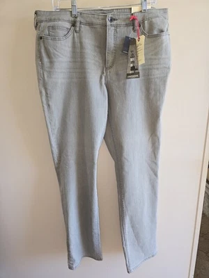 Pantalones de mezclilla para mujer nuevos con etiquetas gris piedra claro clásico recto tiro medio cigarrillo talla 16  Foto 1 de 4