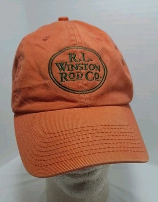 Chapéu R. L. Winston Rod Co. bordado logotipo alça ajustável laranja Montana  - Imagem 1 de 4