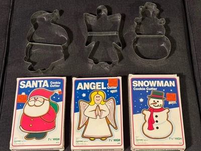 Lote de 5 cortadores de galletas de metal grandes Fox Run vintage muñeco de nieve Santa Cascanueces y Foto 1 de 4