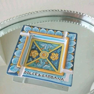 Dolce & Gabbana Flower Design Square Porcelain Ashtray T5 - Picture 1 of 3