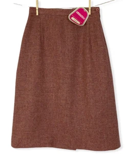 Pitlochry Made in Scotland Shetland 100% Pure Wool Midi Pink Tweed Rowan Skirt - Picture 1 of 10