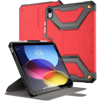 Funda tipo folio con soporte poético para iPad 10.9 2022 con soporte para lápiz cubierta roja Foto 1 de 4