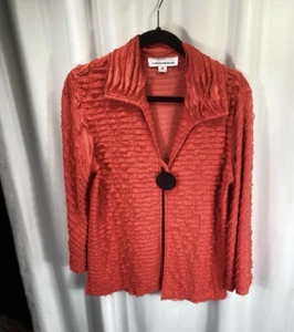 Caroline Rose Jacket Cardigan Ladies Textured M Made In USA Unique Artsy - Picture 1 of 12