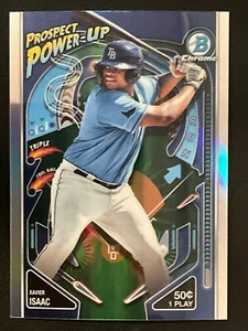 Xavier Isaac 2024 Bowman Prospect Power-Up Chrome Card# PP-15 Rays - Picture 1 of 2