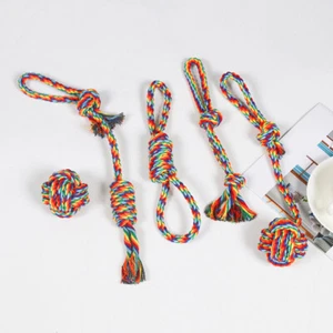 Tough Dog Toys Bundle Chew Rope Knot Ball Squeakers Pet Puppy Teething Toy Gums - Bild 1 von 25