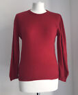 Brora 100% Cashmere Red Jumper Medium M Uk10 Super Soft Fabric Sweater Pullover