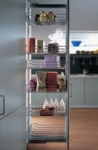 PULL OUT PANTRY UNIT- SOFT CLOSE, 220LB (100KG) WITH 5 CHROME BASKETS - Picture 1 of 7