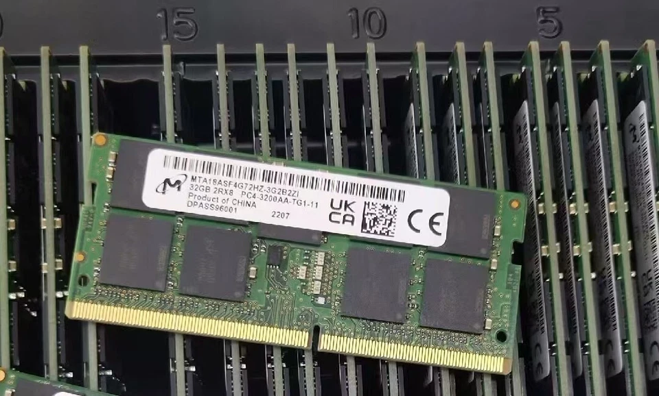 Micron 32GB DDR4 3200 Laptop ECC SODIMM RAM PC4-25600 MT A18ASF4G72HZ-3G2B2 - Image 1 of 1