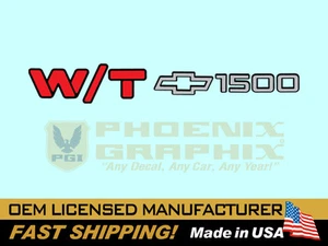 1990 - 1998 Chevrolet W/T 1500 Work Truck End Tailgate Door Decal Graphic - Picture 1 of 1