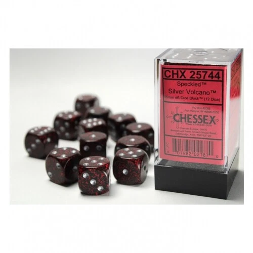 Dadi - 16Mm - Vulcano Argento Maculato (Set Di Dadi 12 X W6) - Immagine 1 di 1