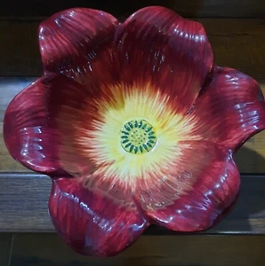 Nanette Vacher - Ambiance Collections ""Romance"" Blumenschale 8 1/2""x 3 1/2"" rot - Bild 1 von 7