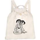 'Couple Cooking' Canvas Rucksack / Backpack (RK00000008)