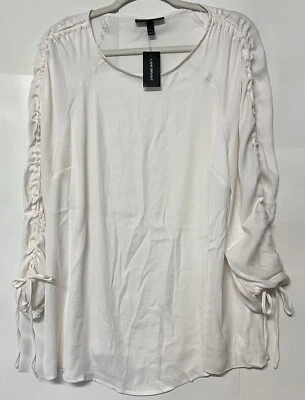 NUEVO Talla 14/16 Lane Bryant TOP Marfil Mangas Acanaladas 14 16 Foto 1 de 4
