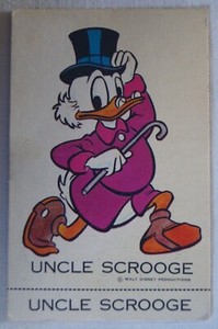 Classic Disney Vintage 1970's Sunicrust Disney Sunny Fun Card - Uncle Scrooge