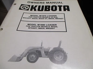 Kubota M1870 M1880 Loader Owners Manual - Picture 1 of 3