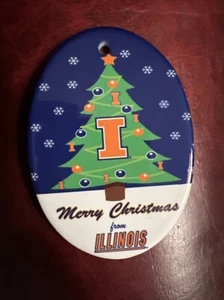 University Of Illinois Christmas Ornament Collegiate Licensed Product Ceramic - Picture 1 of 2