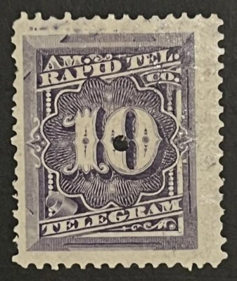Travelstamps: 1881 US STAMP SCOTT 1T4 "Rapid Tel Telegraph Numeral 10”, 10 CENT - Image 1 of 4