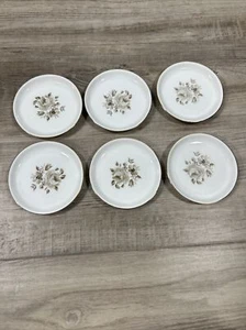 Set of 6 Johann Haviland Bavaria Germany Brown Twilight Rose 3-1/2 in Coasters - Picture 1 of 5