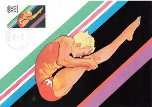 USA Los Angeles CA Olimpiadi 1984 Springboard Dive 1° giorno cartolina massima - Foto 1 di 2