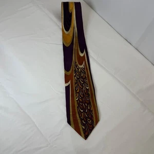 Vitaliano Italy Silk Tie Abstract Patterned Necktie Elegant Menswear - Picture 1 of 7