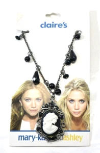 M2 black cameo NECKLACE Mary Kate Ashley claire's jewelry - Imagen 1 de 9