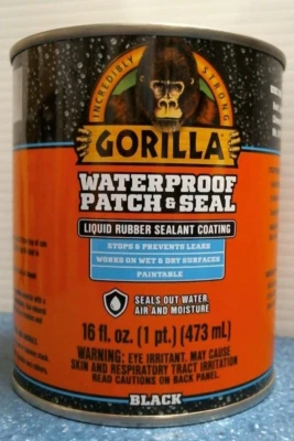 Gorilla Waterproof Patch & Seal, Liquid Rubber Sealant 16 fl. oz. BLACK(01026)FS - Image 1 of 4
