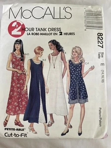 🌷Mccalls 8227 Layered Tank Dress 2 Hour Easy Size 14 16 18 Sewing Pattern Uncut - Picture 1 of 7