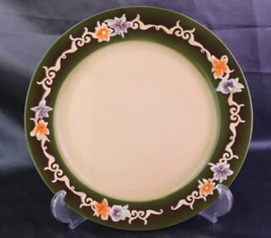Tommy Bahama 12 " Chop Serving Plate Ceramic Embossed Flowers Scrolls Tropical - Picture 1 of 7