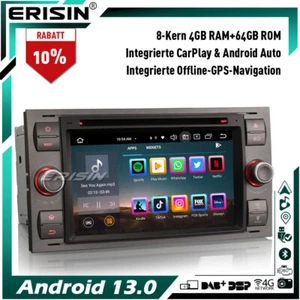 8-Kern Android 13 Autoradio GPS DAB+ CD Ford C/S-Max Focus Fiesta Transit Galaxy - Bild 1 von 21
