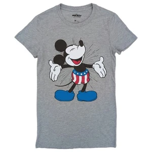 Disney Mickey And Friends Mens Gray 4th Of July T-Shirt Large - Picture 1 of 2