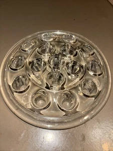 Clear Glass Flower Frog 16 Holes 5 Inches Wide Good Condition Pre Owned - Picture 1 of 9