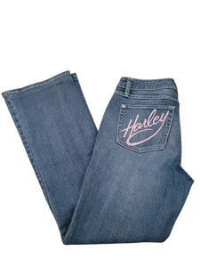 Harley Davidson Damenjeans Größe 4 28 x 28 niedriger Bund Bootcut pink BESCHREIBUNG LESEN - Bild 1 von 9