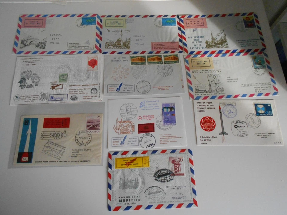 Raketenpost Jugoslavia  10 Belege Space - Bild 1 von 1