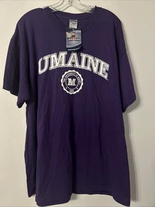 T-shirt viola vintage UMAINE University of Maine uomo XXL 2XL nuova NOS - Foto 1 di 6