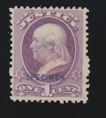 US O25S 1c Justice Department Official Specimen NGAI SCV $32.50 (004) - Image 1 of 2